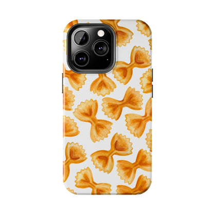 Tossed Farfalle Bow Tie Pasta Watercolor Illustrated White Tough Phone Case | Various Models