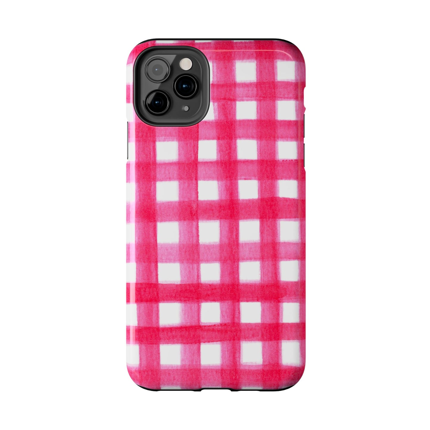 Hot Pink Gingham Watercolor Preppy Tough Phone Case | Various models