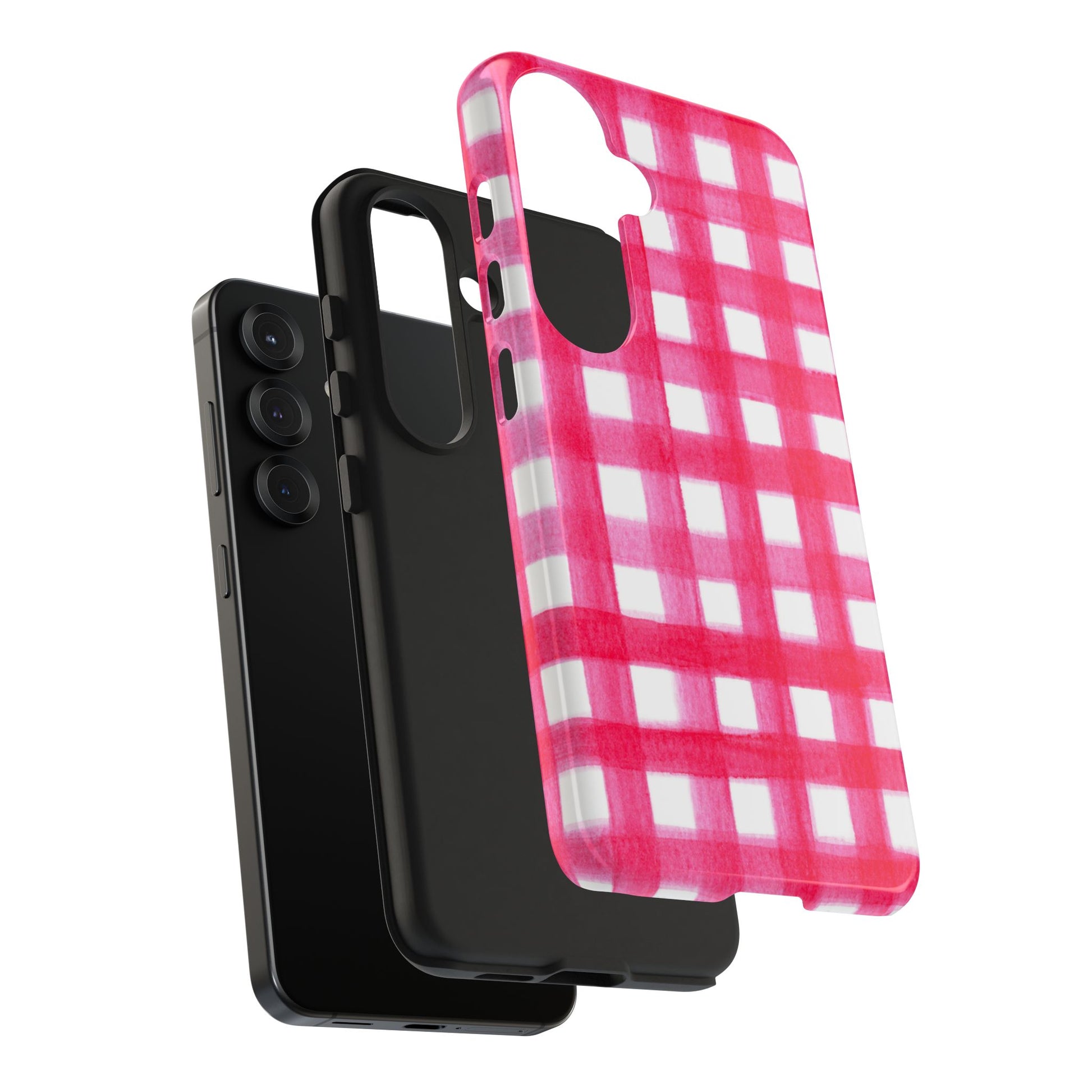 Hot Pink Gingham Watercolor Preppy Tough Phone Case | Various models
