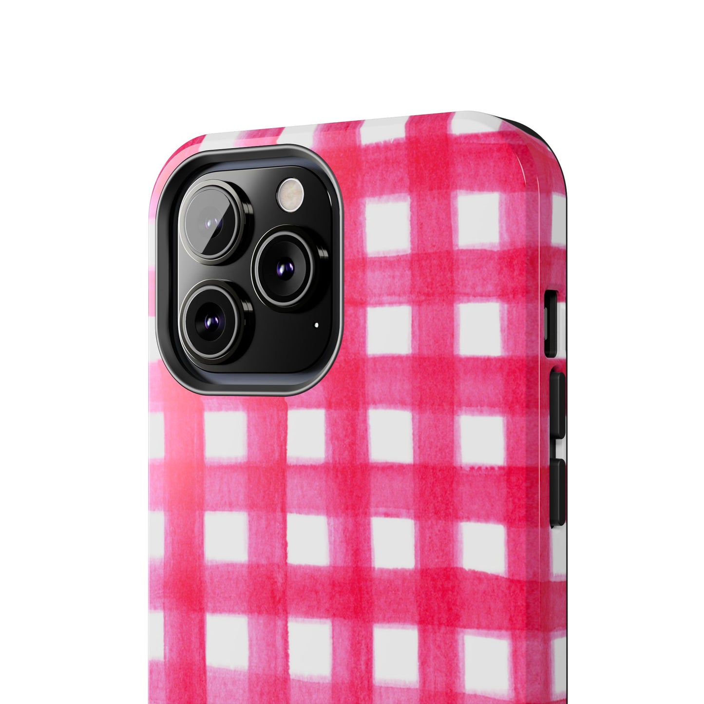 Hot Pink Gingham Watercolor Preppy Tough Phone Case | Various models