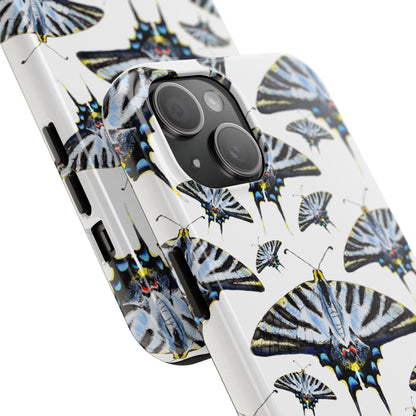Light Blue Swallowtail Butterflies Watercolor Illustrated Pale Blue Tough Phone Case | Various Models
