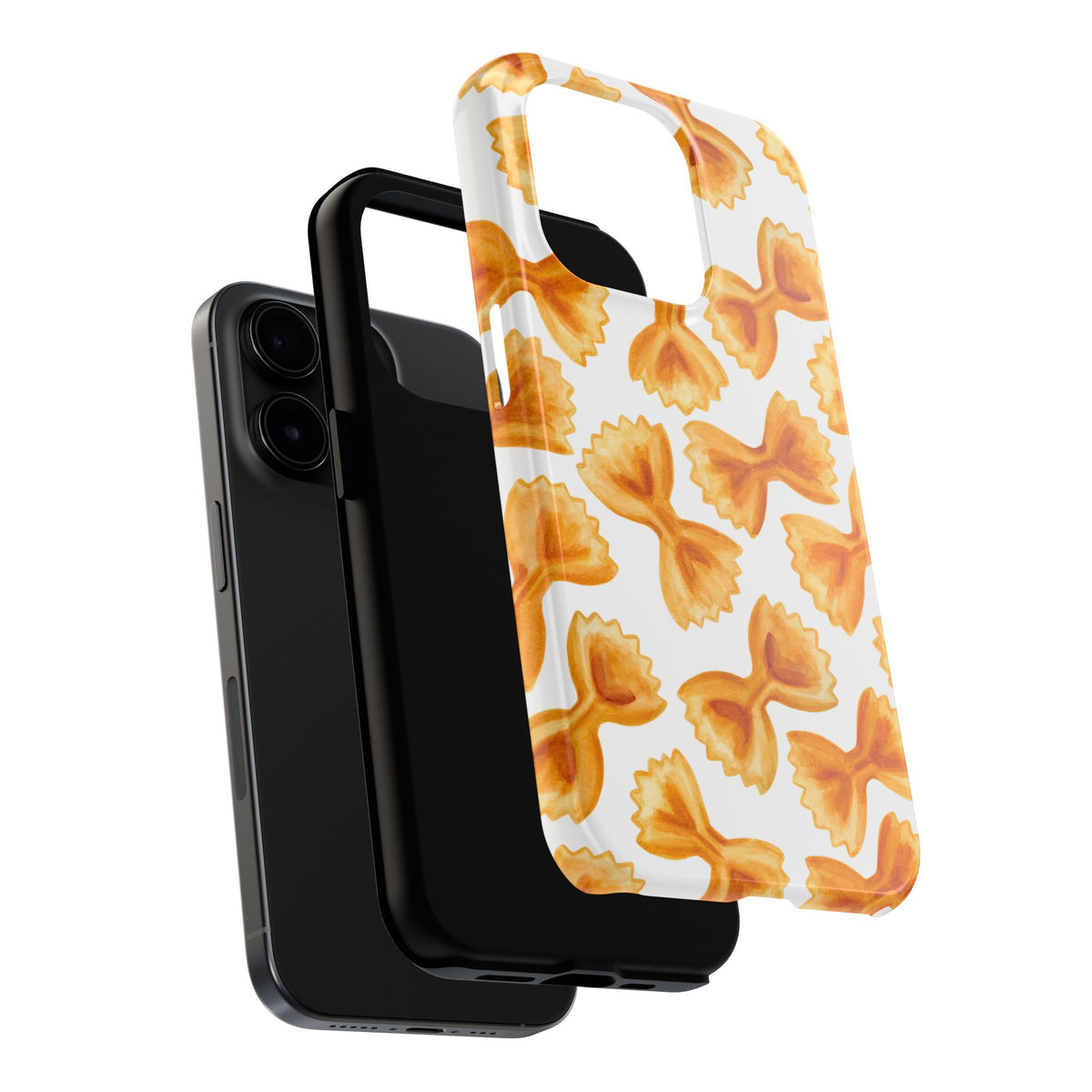 Tossed Farfalle Bow Tie Pasta Watercolor Illustrated White Tough Phone Case | Various Models