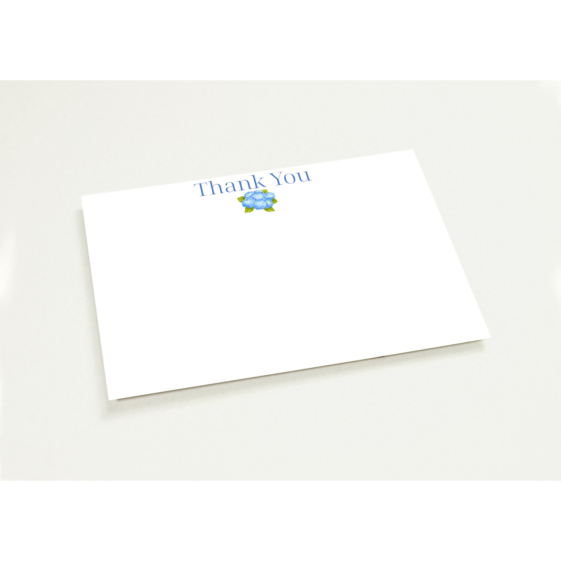 Thank You Blue Hydrangea Bunch Watercolor Illustrated Flat Notecards | Set of 10 Cards & Envelopes | 2 Sizes 5R (5 x 7″)