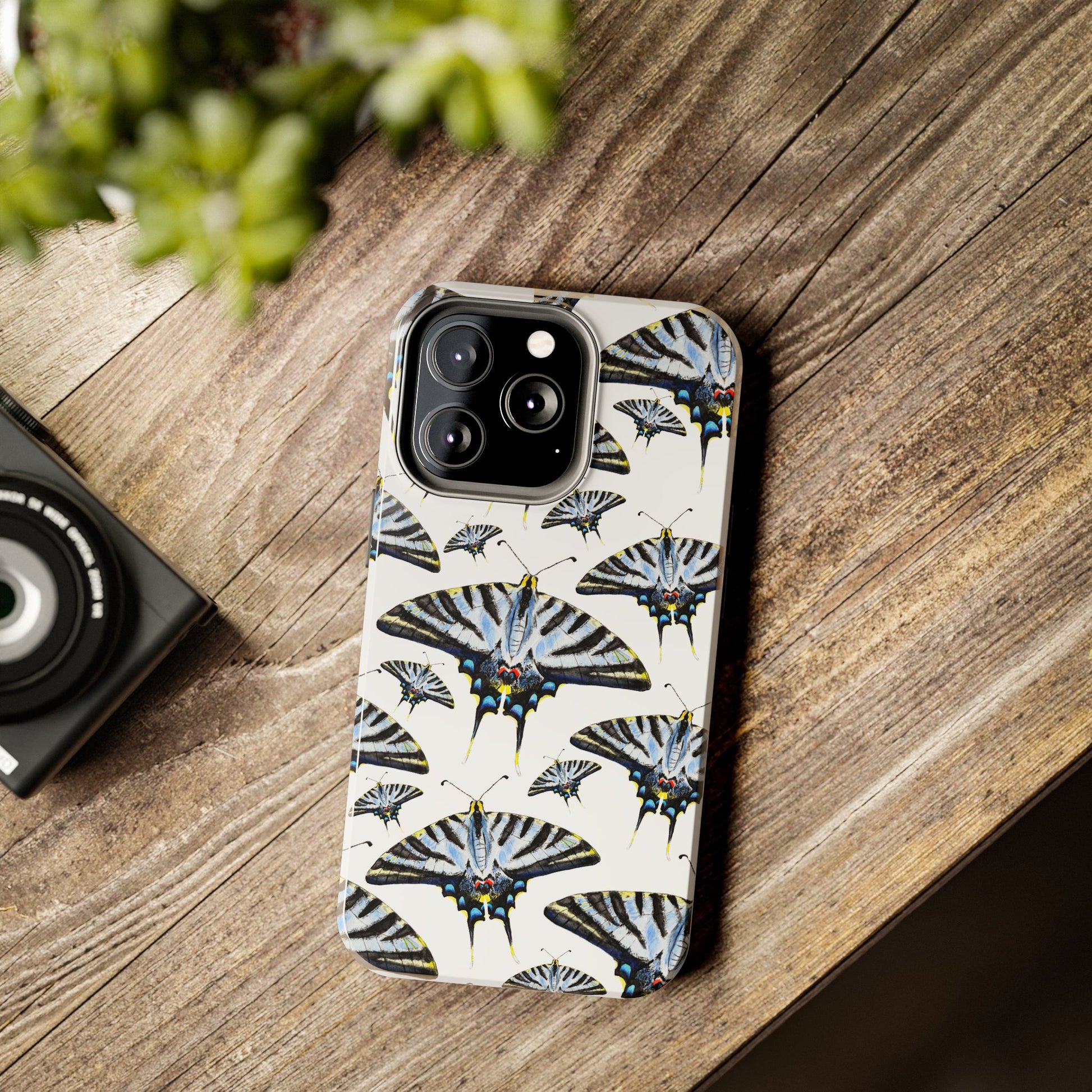 Light Blue Swallowtail Butterflies Watercolor Illustrated Pale Blue Tough Phone Case | Various Models