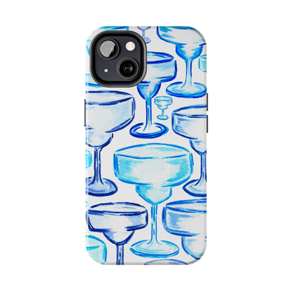 Coastal Shades of Blue Watercolor Margaritas Tough Phone Case | Various Models Available