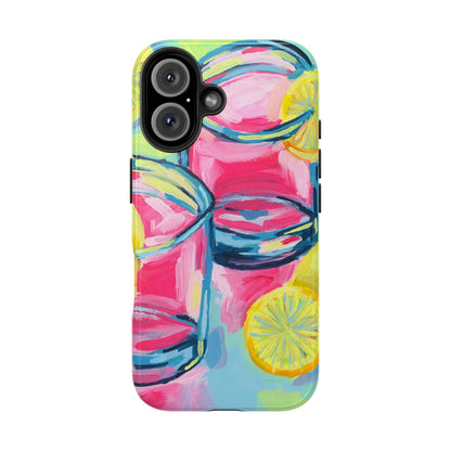 Pink Lemonade Abstract Acrylic Cocktails Tough Phone Case | Various Models Available