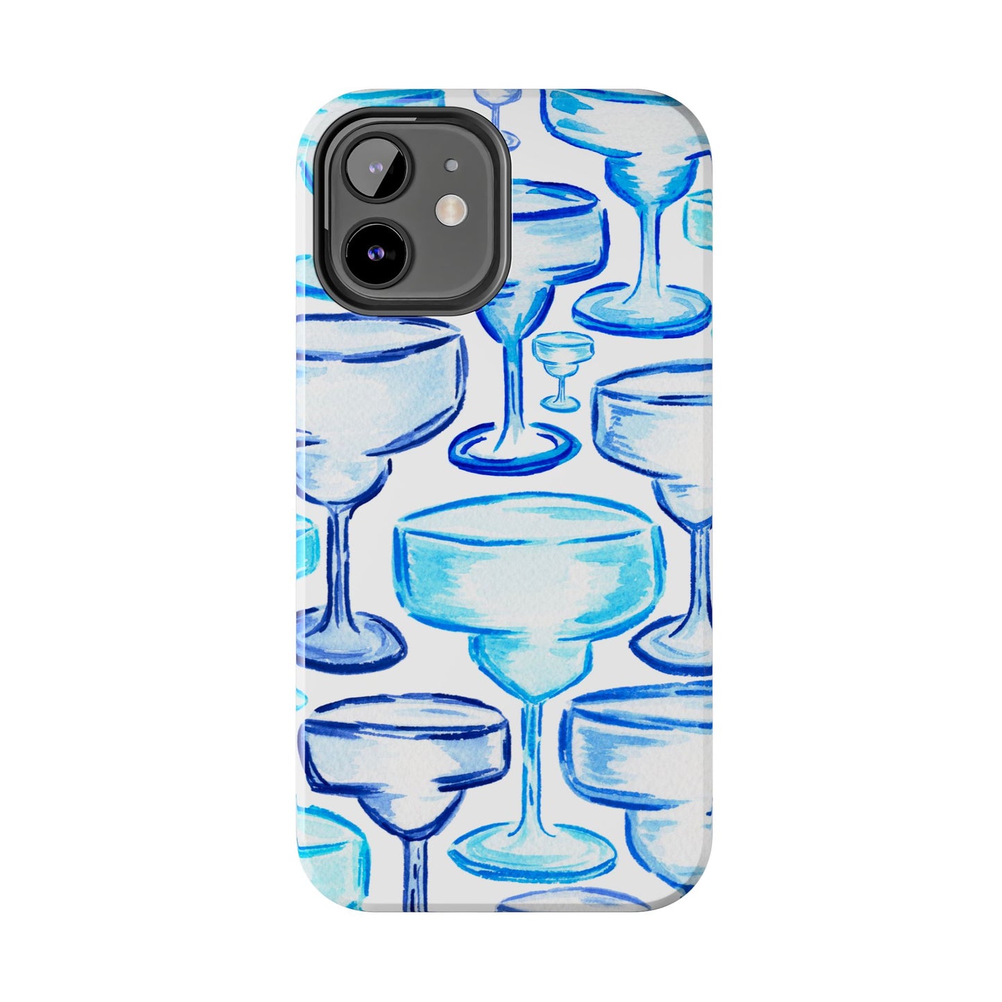 Coastal Shades of Blue Watercolor Margaritas Tough Phone Case | Various Models Available