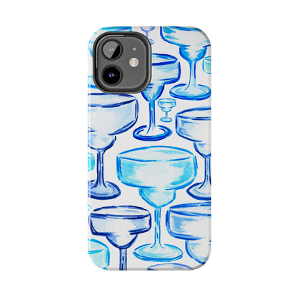 Coastal Shades of Blue Watercolor Margaritas Tough Phone Case | Various Models Available
