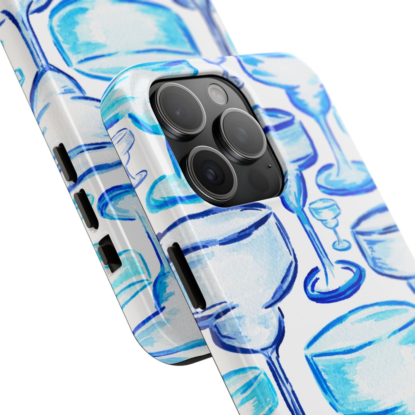 Coastal Shades of Blue Watercolor Margaritas Tough Phone Case | Various Models Available