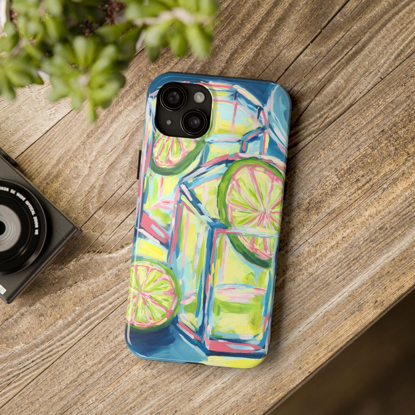 Pink Lime Green Yellow Margaritas Acrylic Tough Phone Case | Various Models Available