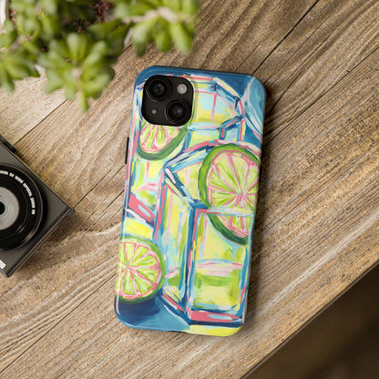 Pink Lime Green Yellow Margaritas Acrylic Tough Phone Case | Various Models Available