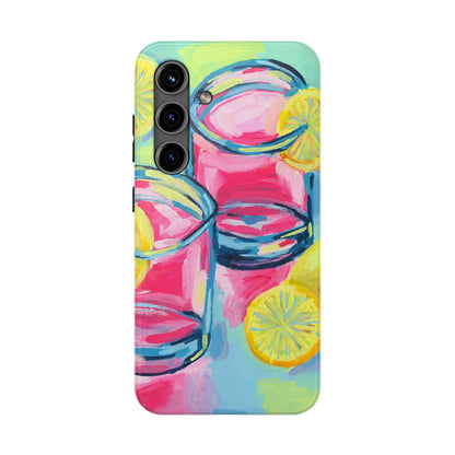 Pink Lemonade Abstract Acrylic Cocktails Tough Phone Case | Various Models Available