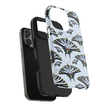 Light Blue Swallowtail Butterflies Watercolor Illustrated Pale Blue Tough Phone Case | Various Models