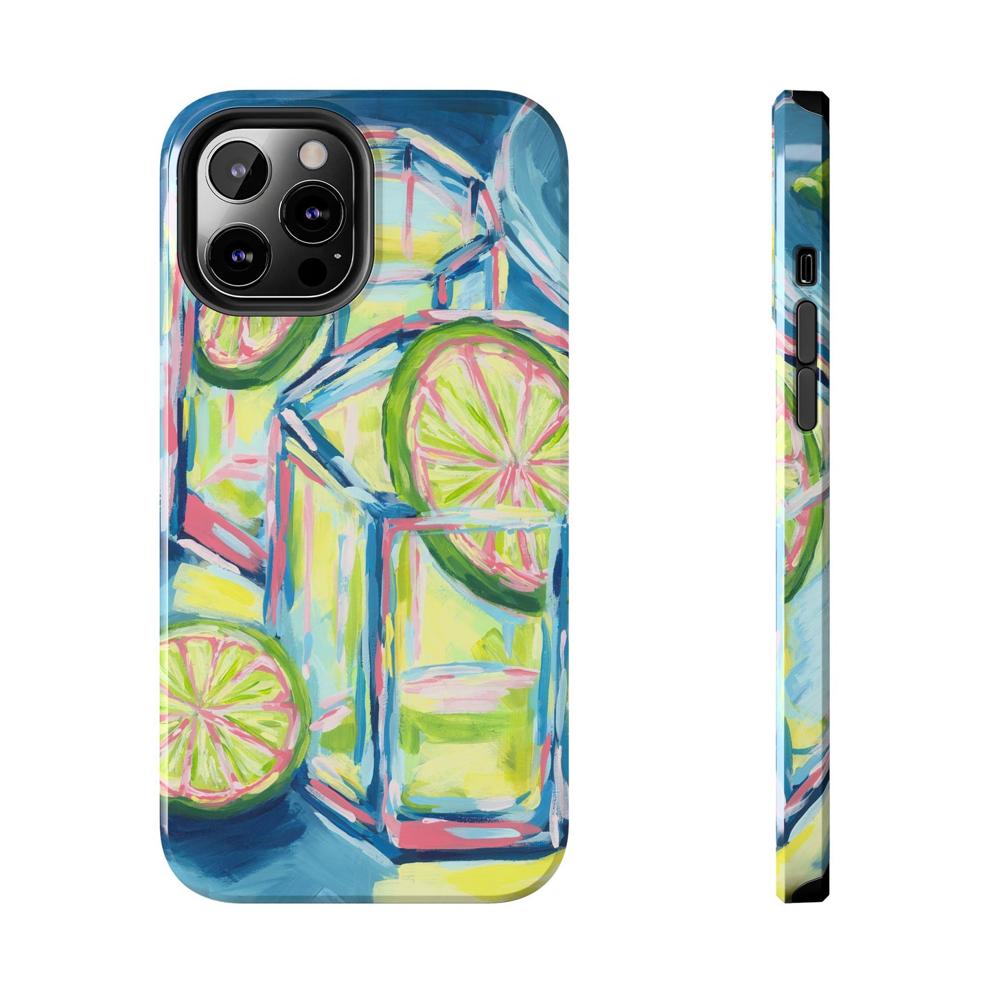 Pink Lime Green Yellow Margaritas Acrylic Tough Phone Case | Various Models Available