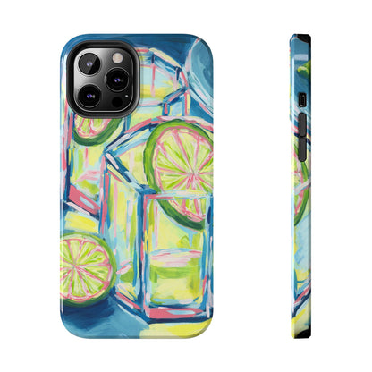 Pink Lime Green Yellow Margaritas Acrylic Tough Phone Case | Various Models Available