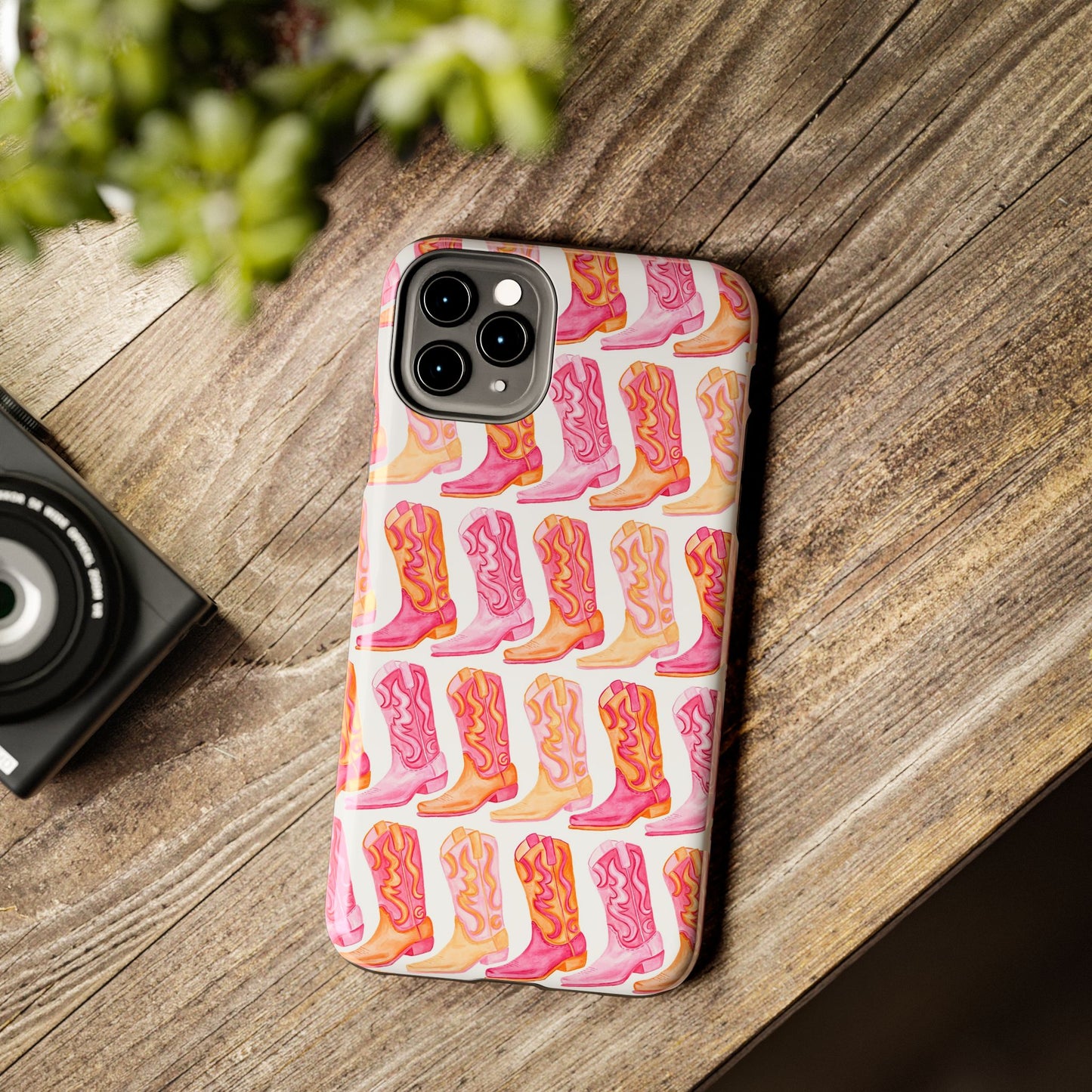 Rows of Hot Pink & Orange Cowboy Boots Tough Phone Cases | Various Models Available