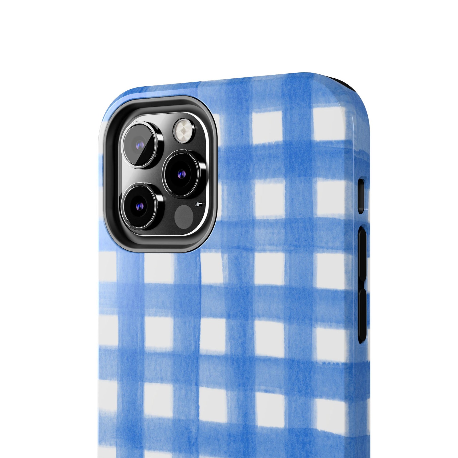 Blue Gingham Watercolor Preppy Tough Phone Case | Various models