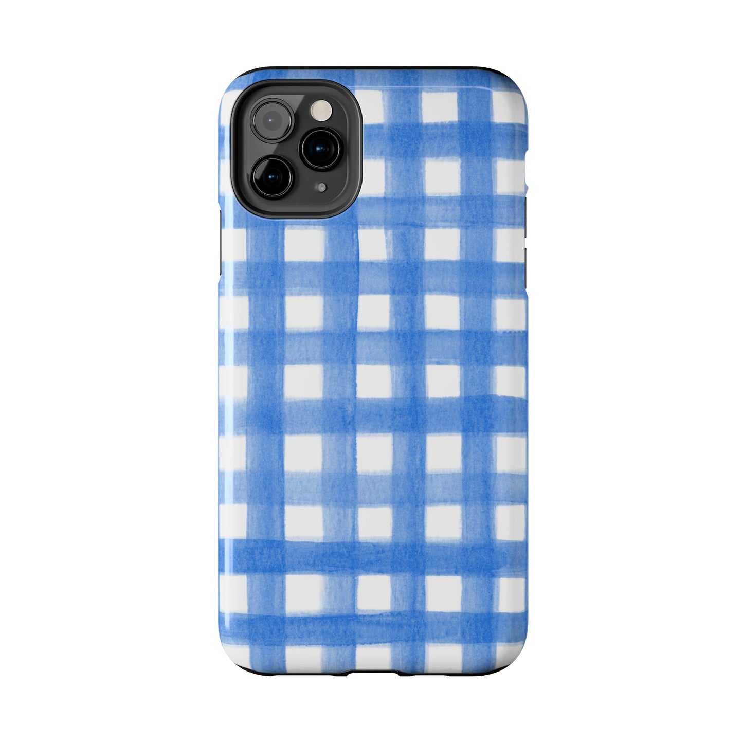 Blue Gingham Watercolor Preppy Tough Phone Case | Various models