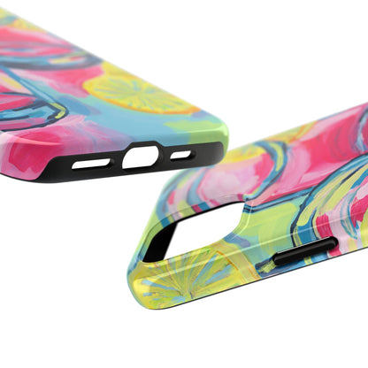 Pink Lemonade Abstract Acrylic Cocktails Tough Phone Case | Various Models Available