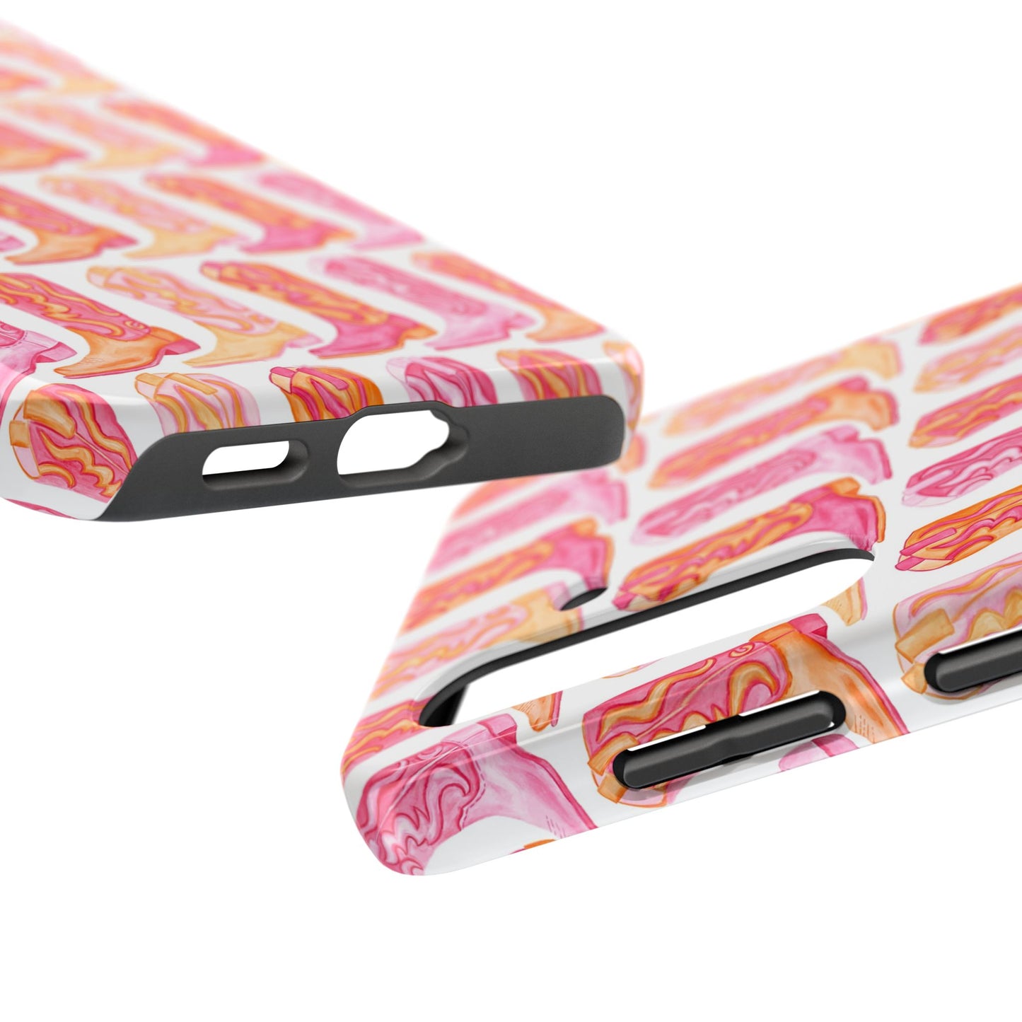 Rows of Hot Pink & Orange Cowboy Boots Tough Phone Cases | Various Models Available