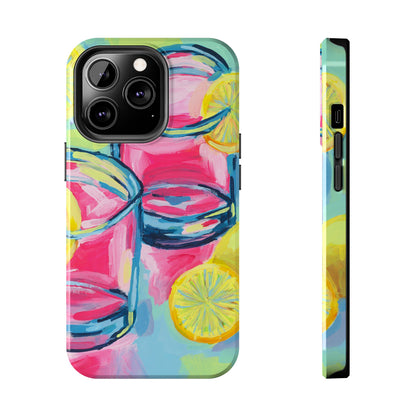 Pink Lemonade Abstract Acrylic Cocktails Tough Phone Case | Various Models Available