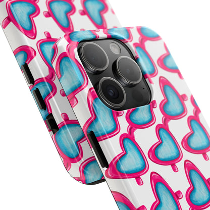 Pink Heart Shaped Sunglasses Watercolor Illustrated Tough Phone Case | Various Models