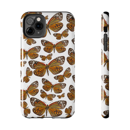 Black & Orange Butterfly Watercolor Illustrated Tossed Pattern Tough Phone Case | Various Models iPhone 11 Pro Max