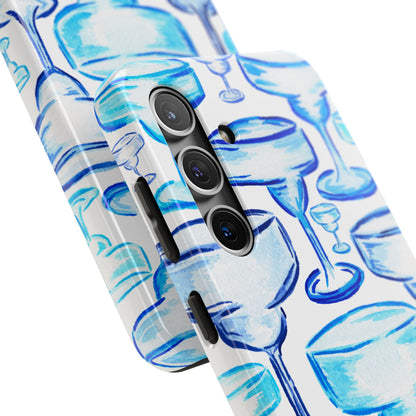 Coastal Shades of Blue Watercolor Margaritas Tough Phone Case | Various Models Available
