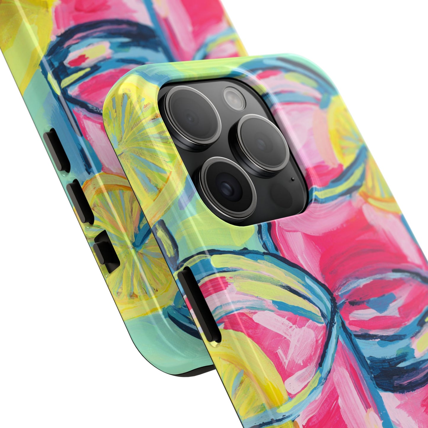 Pink Lemonade Abstract Acrylic Cocktails Tough Phone Case | Various Models Available
