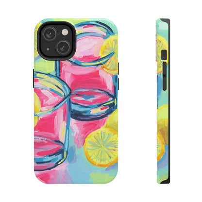 Pink Lemonade Abstract Acrylic Cocktails Tough Phone Case | Various Models Available