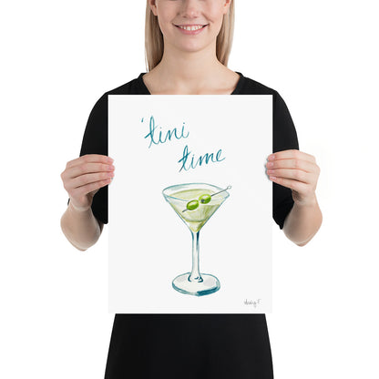 Print | Watercolor Tini Time Martini 12×16