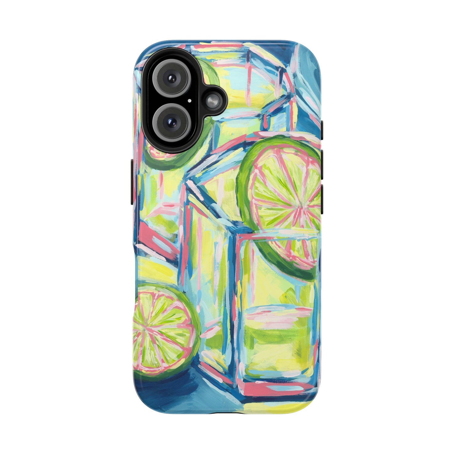 Pink Lime Green Yellow Margaritas Acrylic Tough Phone Case | Various Models Available