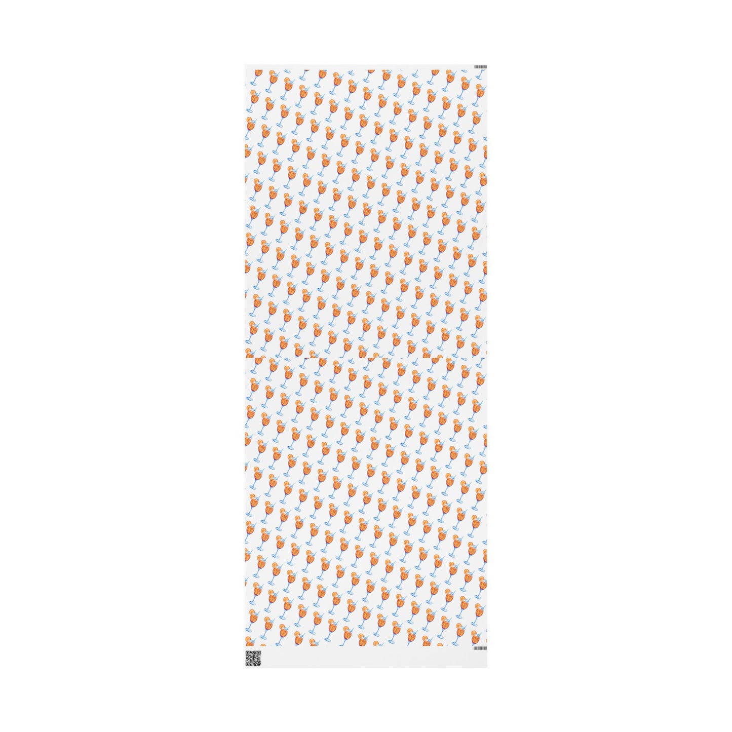 Aperol Spritz Gift Wrap Watercolor Illustrated | Matte or Glossy 30" x 72" Matte
