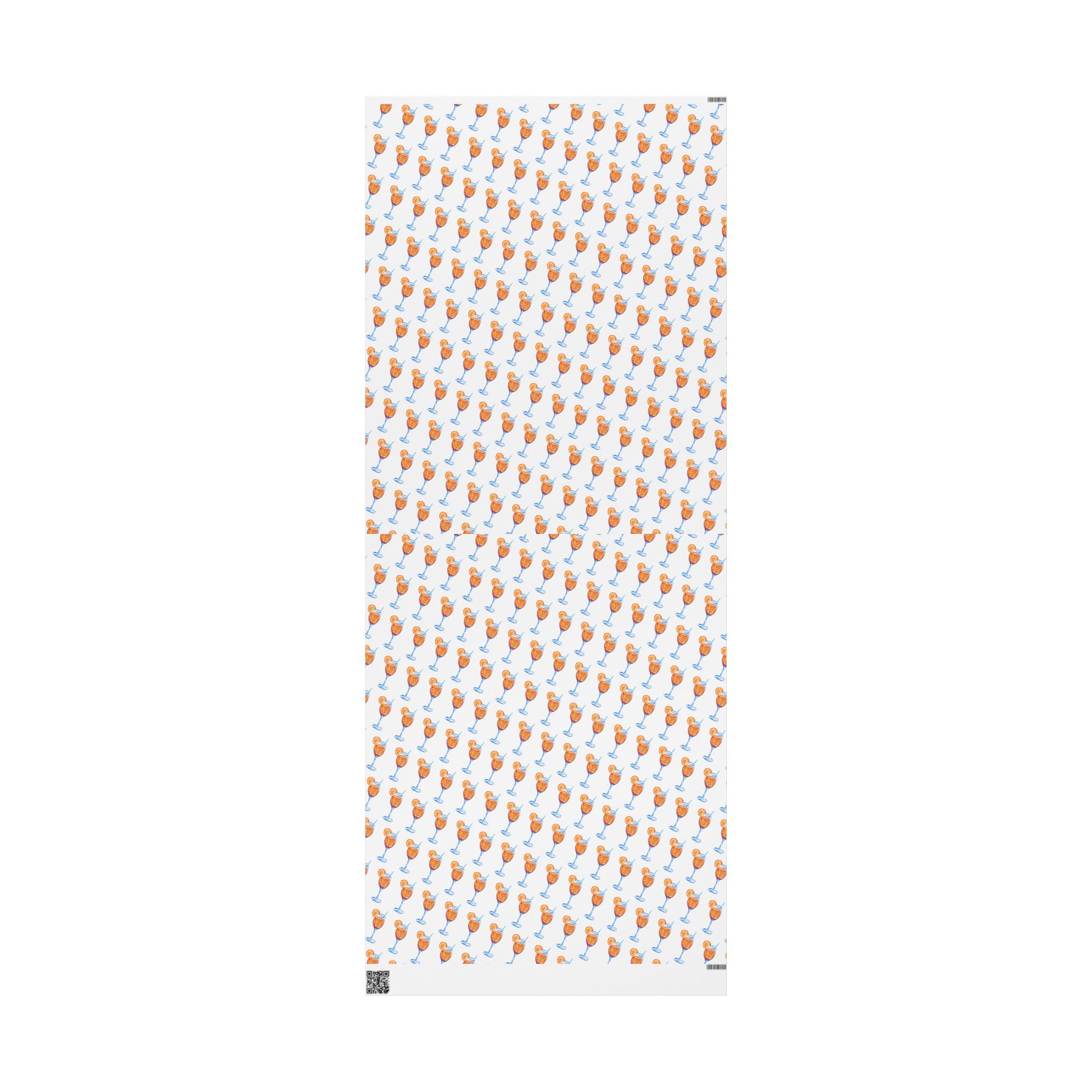 Aperol Spritz Gift Wrap Watercolor Illustrated | Matte or Glossy 30" x 72" Matte