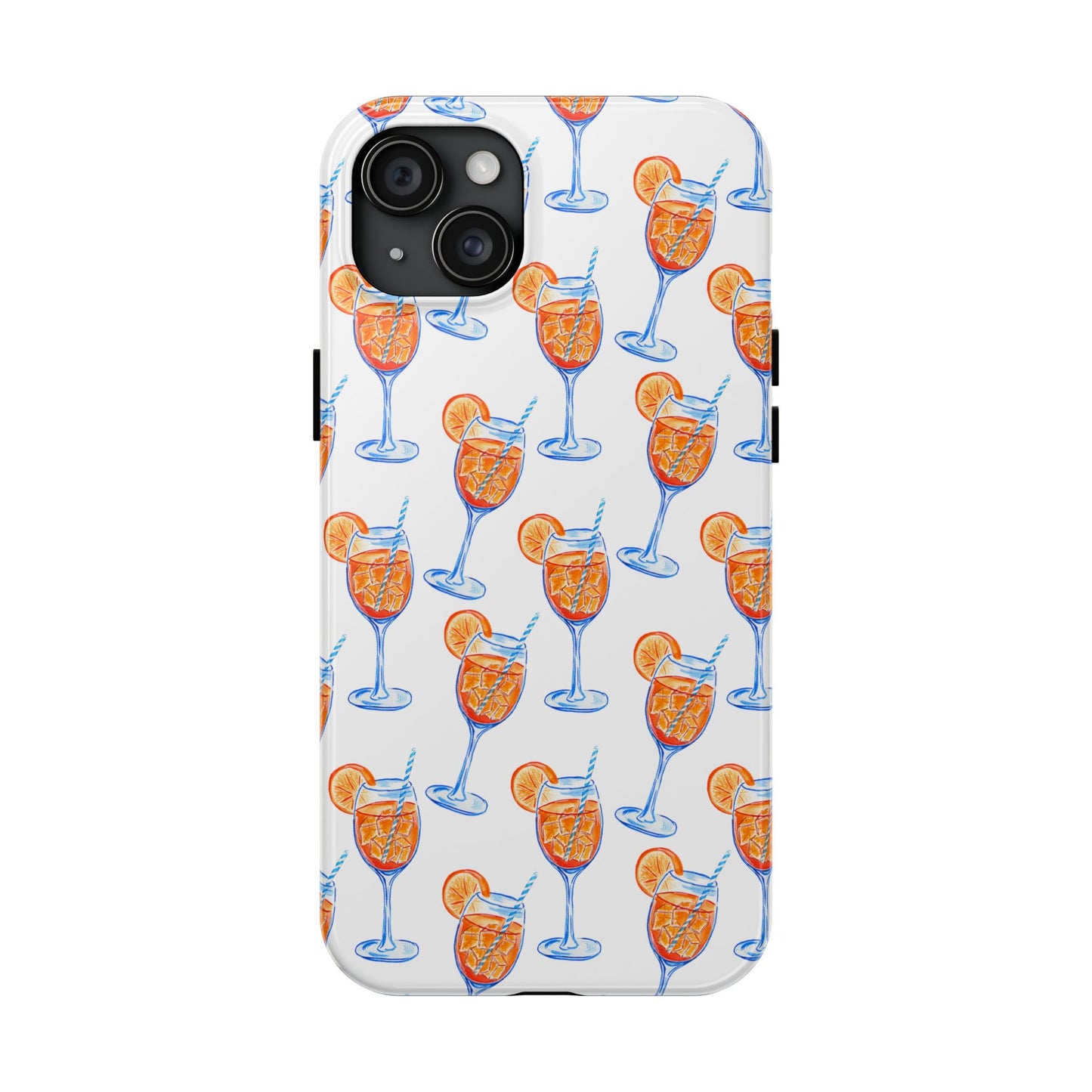 Aperol Spritz Watercolor Patterned Phone Case | Various Models iPhone 15 Plus