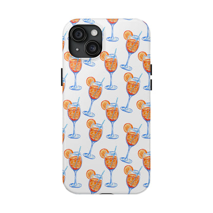 Aperol Spritz Watercolor Patterned Phone Case | Various Models iPhone 15 Plus