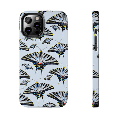 Light Blue Swallowtail Butterflies Watercolor Illustrated Pale Blue Tough Phone Case | Various Models iPhone 12 Pro Max