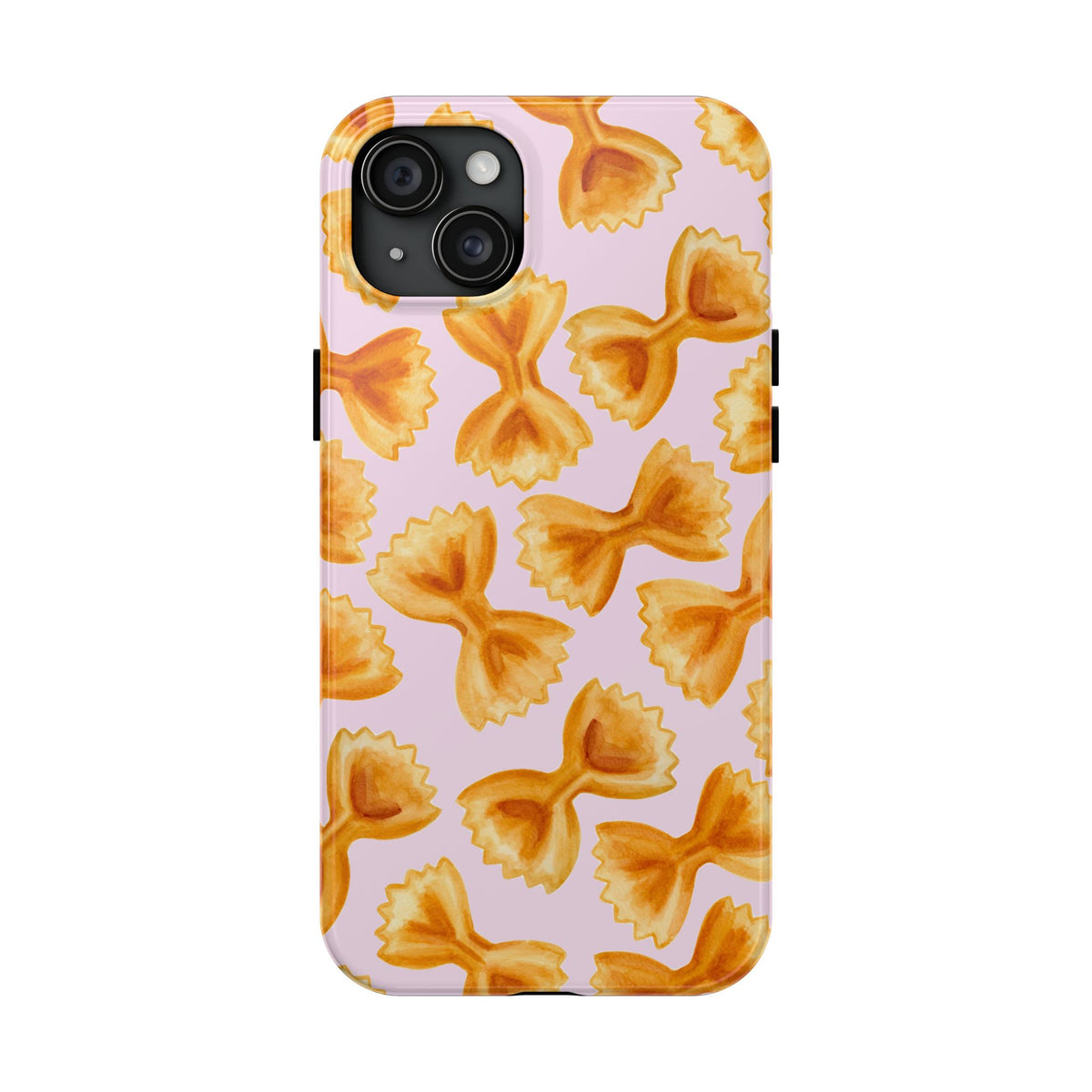 Copy of Copy of Copy of Tossed Farfalle Pasta Watercolor Illustrated Tough Phone Case | Various Models iPhone 15 Plus