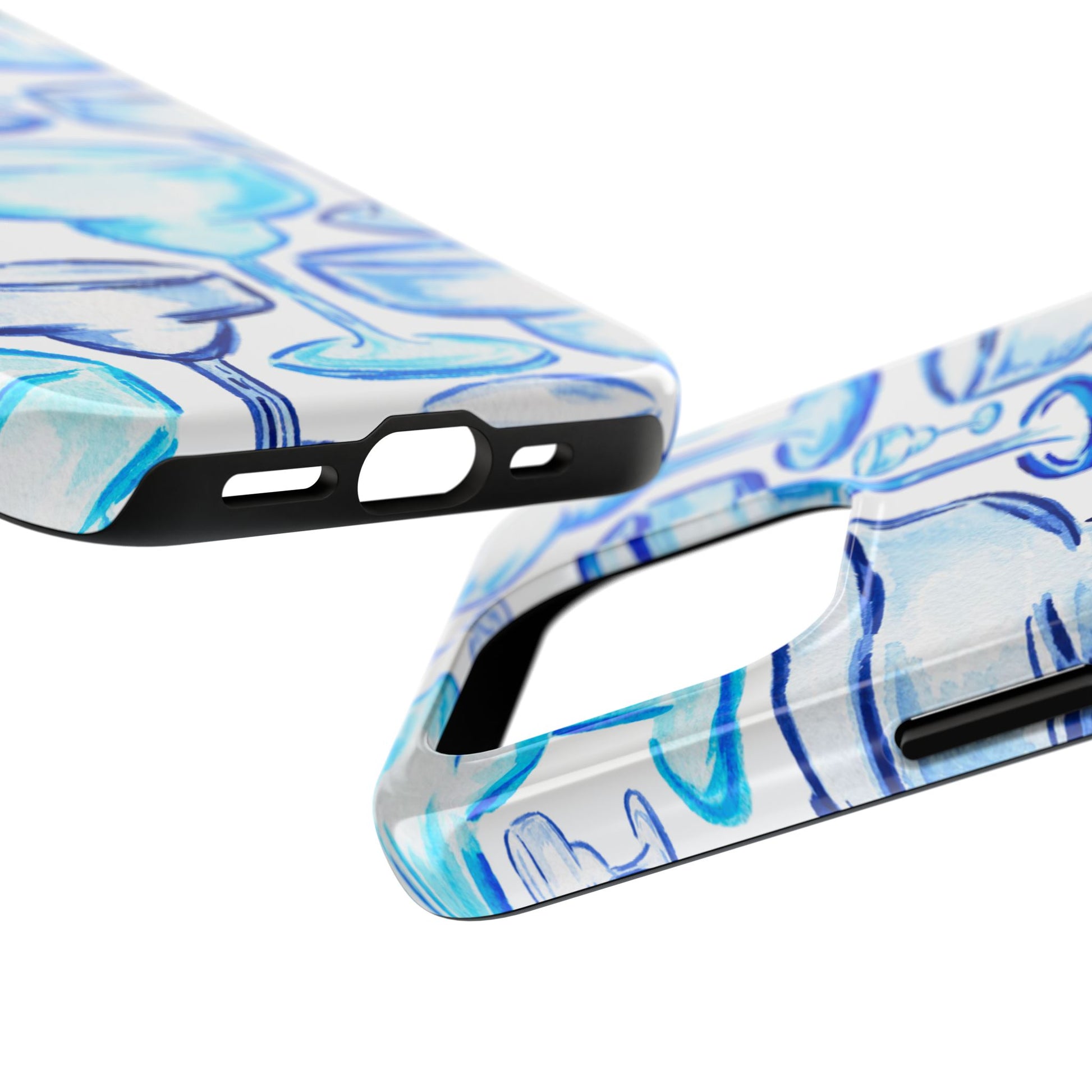 Coastal Shades of Blue Watercolor Margaritas Tough Phone Case | Various Models Available