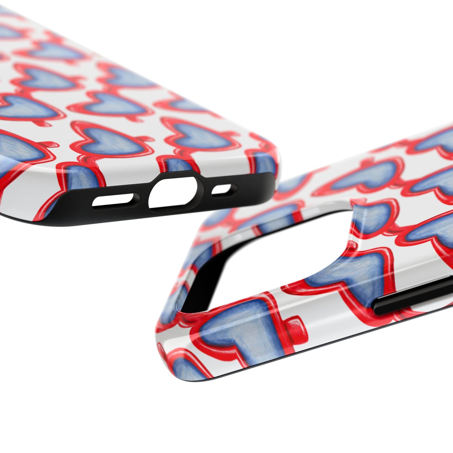 Red Heart Shaped Sunglasses Watercolor Illustrated Tough Phone Case | Various Models