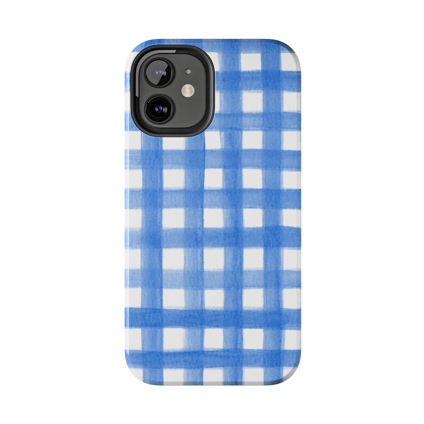 Blue Gingham Watercolor Preppy Tough Phone Case | Various models