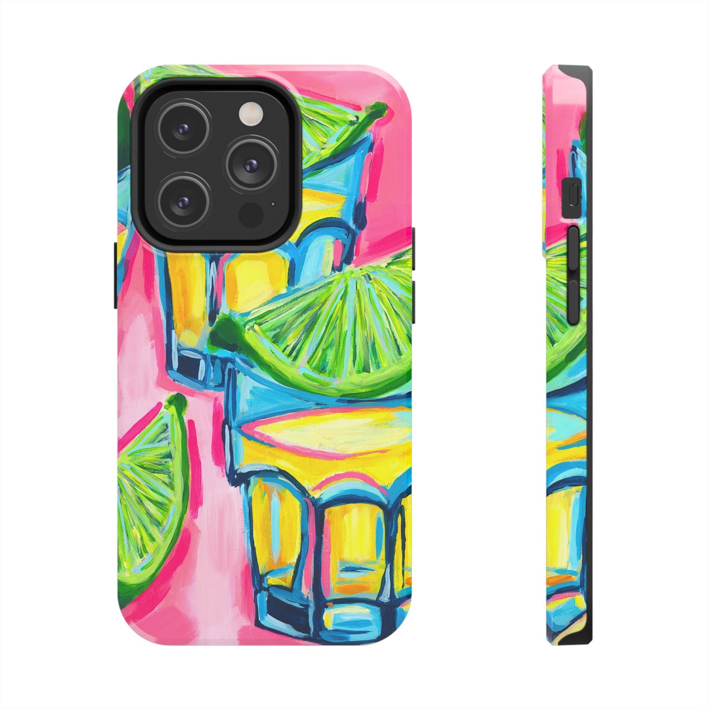 Pink Tequila Shot & Limes Acrylic Tough Phone Case | Various Models Available