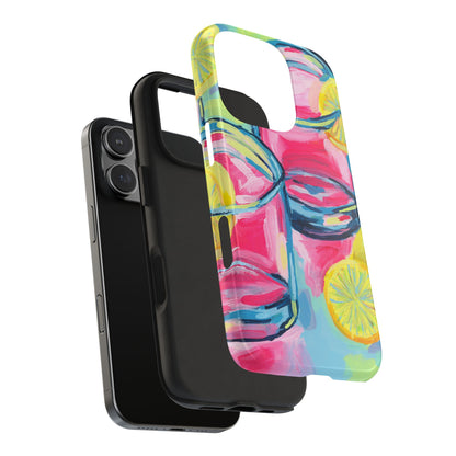 Pink Lemonade Abstract Acrylic Cocktails Tough Phone Case | Various Models Available