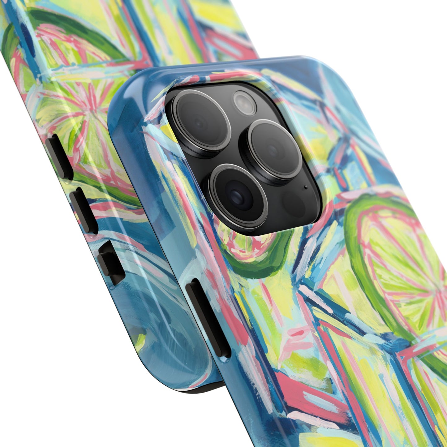 Pink Lime Green Yellow Margaritas Acrylic Tough Phone Case | Various Models Available