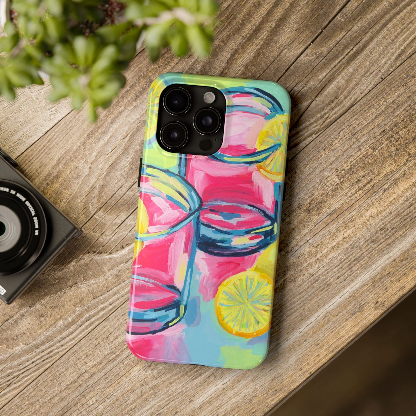 Pink Lemonade Abstract Acrylic Cocktails Tough Phone Case | Various Models Available