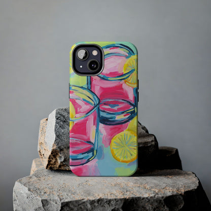 Pink Lemonade Abstract Acrylic Cocktails Tough Phone Case | Various Models Available