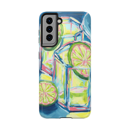 Pink Lime Green Yellow Margaritas Acrylic Tough Phone Case | Various Models Available
