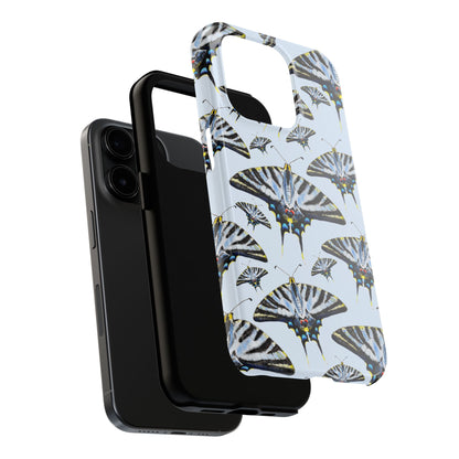 Light Blue Swallowtail Butterflies Watercolor Illustrated Pale Blue Tough Phone Case | Various Models