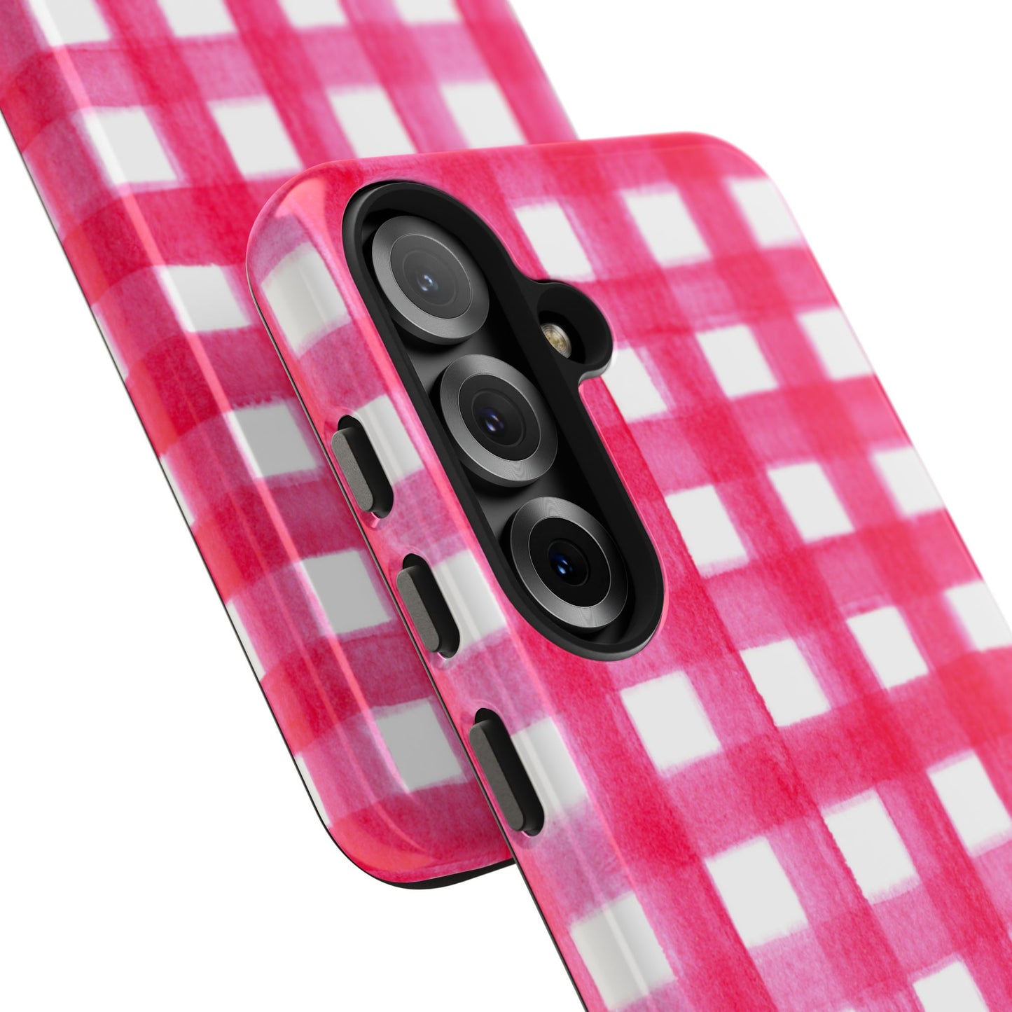 Hot Pink Gingham Watercolor Preppy Tough Phone Case | Various models