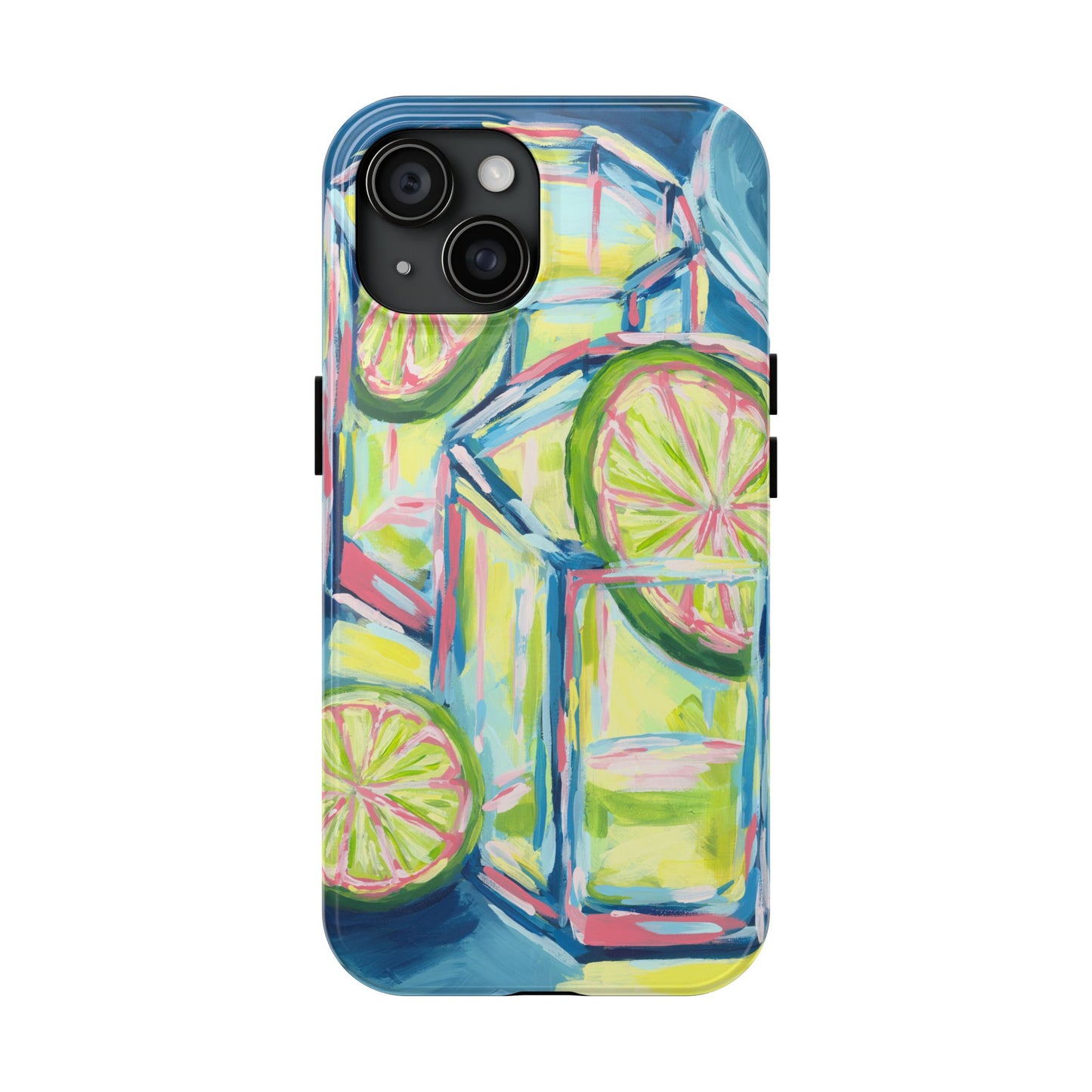 Pink Lime Green Yellow Margaritas Acrylic Tough Phone Case | Various Models Available